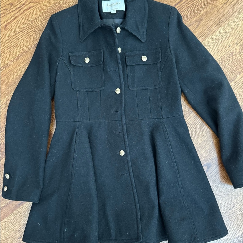 Wool peplum coat